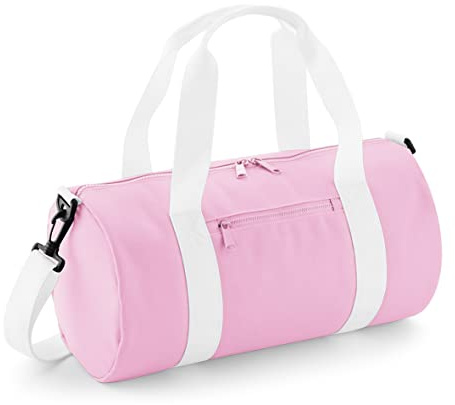 BagBase BG140s Mini Barrel Bag - Classic Pink/White