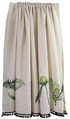 ACMHNC Busica 1 Stück Moderne Landhausstil Leinen Scheibengardine mit Tunnelzug Kurzgardine Fertiggardine Fensterdekorationen für Cafés Bistro Küchen,Beige,W x H 168x58cm