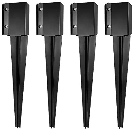 XYADX Pali di ancoraggio per recinzione, resistenti e verniciati a polvere, per cassette postali, 61 x 10 x 10 cm, diametro esterno (diametro interno 9,1 x 9,1 cm), confezione da 4