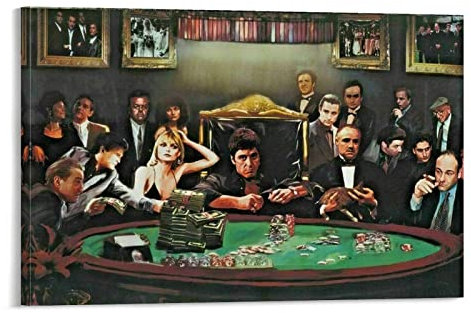 Scarface Goodfellas Filmposter Pate Sopranos, Heimdekoration, Wanddekoration, Geschenk, Leinwand, Wandkunst, Schlafzimmer, Gemälde, 60 x 90 cm