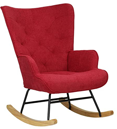 Totò Piccinni Poltrona Poltroncina a DONDOLO Multicolore Design Patchwork (Bordeaux, Poltrona)