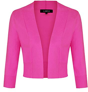 MINTLIMIT Ladies Cardigan Knitted Short Vintage Cardigans For Dresses （Fuchsia L）