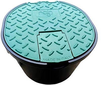 Generisch RAIN Ventilkasten Ventilbox Verteilerkasten Bewässerung Rund mit Kugelhahn 3/4 mit Deckel - Auswahl (mit Wasserhahn)
