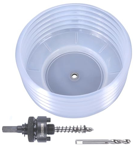 JIECHENG Universal Dust Bowl for Hole Saws - Semi-Transparent Design, Ideal for Recessed Light Installations