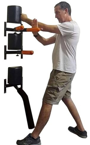 Blazea Wing Chun Dummy Wand-Kung-Fu-Trainingsausrüstung, Wing Chun Kampfsport-Trainingsziel, Platzsparende Holzstapel-Alternative, Federarm-Tai-Chi-Puppe