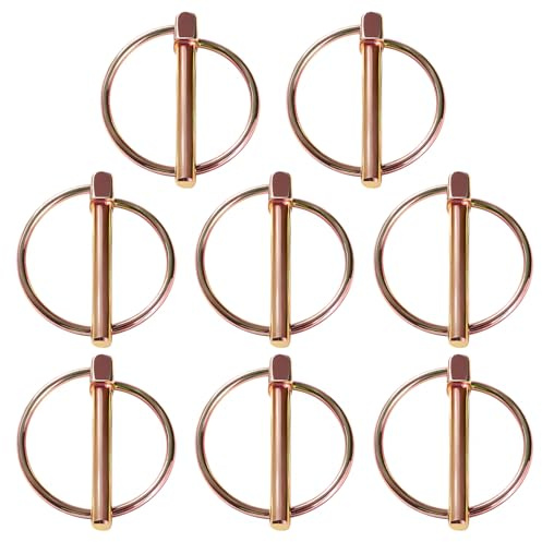 YIXISI 8 Stücke 6mm Klappsplinte Lynch Pin, Runde Klappstecker, Stahl Verzinkt Klappsplint, Sicherheits Klappstecker, für Boot, Anhänger, Traktor, Trolley, Rasenmäher