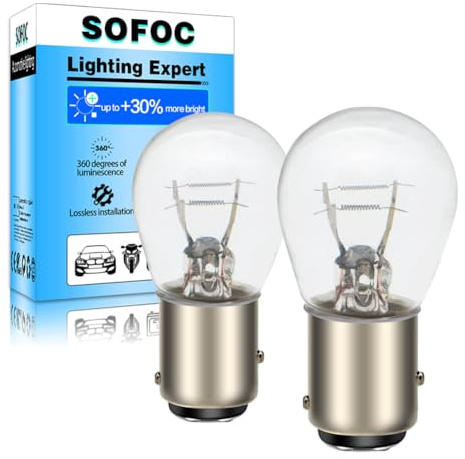 SOFOC P21/5W 24V 21W/5W BAY15D 1157 Warmweiß Brems-/Rücklicht 180°-Versetzter Stift Doppelkontakt/-Glühfaden Bajonettsockel S25 Birne 2Stk