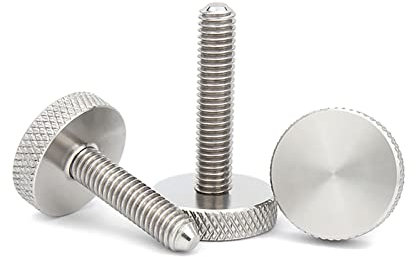 DXZXDJIU Rändelschrauben aus Edelstahl – Flachkopf-Klemmknopf for handfesten Anziehen for einfache Einstellung(M5x16 (3pcs))