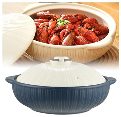 Ceramic Cooking Pot, Japanese Donabe Pottery Stew Pot, Heat-Resistant Round Stoneware, Slow Stew Pot, Saucepan, Dutch Oven