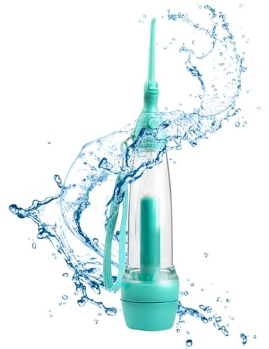 Krmoau Irrigatore dentale, leggero per adulti, irrigatore orale manuale senza fili, per la cura delle gengive e l'igiene orale, uso quotidiano per bambini e adulti, per i viaggi