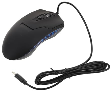 SOIMISS Souris USB-c Filaire de Jeu Noire à LED, 6 Boutons, 4 Dpi | Connexion Stable, Clic Silencieux, Abs et Composants Électroniques, pour Ordinateur Portable et Bureau