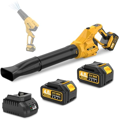 GoYwato Soplador de Hojas 322 km/h, Soplador de Hojas Eléctrico Compatible con Makita Batería, con Turbo Modo, Sopladora Sin Escobillas para el Cuidado del Césped Patio Jardín Polvo Garaje Niee