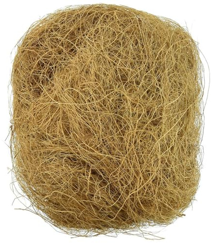 Naturlig kokosnötsfiber – dammfri växtkorgfoder, 100 g ekologisk kokosfiber, fågelbo husdjursmatta för trädgårdsarbete, husdjursbäddar och grönsakstillväxt, vänligt fibermaterial för hamstrar och