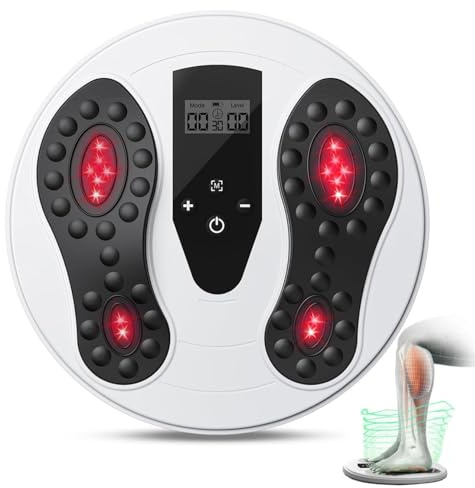Foot Knees & Legs Circulation Therapy Machine with 660 + 850 NM Infrared, EMS & TENS Foot Massagers for Pain and Circulation, Reduce Swelling in Feet & Ankles, Plantar Fasciitis, Arthritis