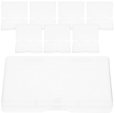 FOMIYES Porta Biglietti da Visita Trasparente in Plastica Chiusura a Scatto, 8 Pezzi, Organizer Leggero Resistente all'Acqua per Archiviazione di Fototessere e Carte di Credito, per