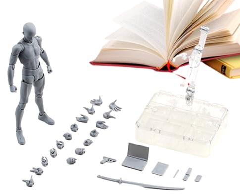 Generisch Gliederpuppe Zum Zeichnen 13,2cm PVC Körper-actionfiguren, Zeichenpuppen, Action Figuren Set, Schaufensterpuppe Bewegliche Gelenke, Zeichnen Modellfigur, Skizzier Puppenset Zum Zeichnens