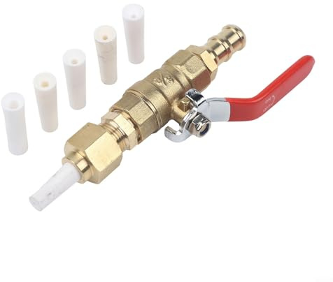 Pistolet de sablage avec vanne sphérique en laiton et 5 buses en céramique (2,4-5 mm), raccord rapide pour air comprimé, élimination de la rouille et décapage de peinture dans l'artisanat automobile