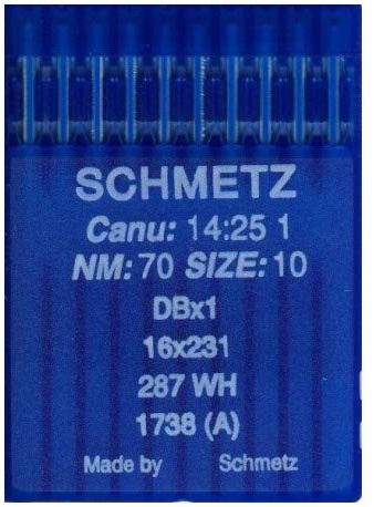 La Canilla ® - 10 Agujas para Máquina de Coser Industrial Schmetz DBx1 1738(A) 16x231 Grosor 70/10 Pistón Redondo