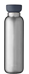 Mepal - Isolierflasche Ellipse - Doppelwandige Thermo Wasserflasche - Thermosflasche für Unterwegs - 12 Stunden heiß & 24 Stunden kalt - Edelstahl - 500 ml - Natural brushed
