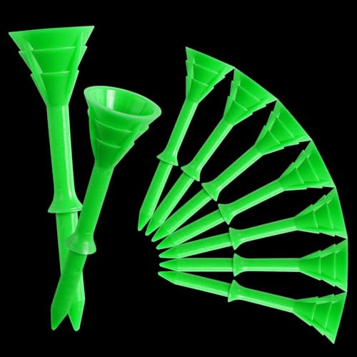 FINGER TEN Golf Tees Kunststoff Lang 83mm 60 Stück, Golf Tees 3 1/4 Plastik Haltbarkeit Stabilität Unzerbrechlich für Indoor Outdoor Golf Matte (83 mm, Grün)