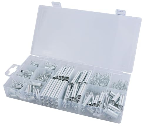 200 PCS zugfeder Sortiment Zugfedern Verschiedene Set Erweiterung Druckfeder Kit Sortimentskasten Aufbewahrungsbox,Spiralfedern für Handwerkzeuge & Geräte, Automotive, Ersatzteile mit 20 Größen