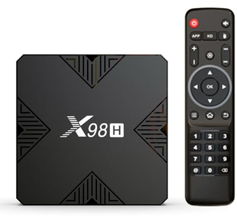 CHROX Boîtier TV Android 12.0, Boîtier Smart TV X98H Allwinner H618 Quad Core 64 Bits Prise en Charge HD 4K/3D/H.265 10/100 M Ethernet 2.4/5G Double WiFi BT 5.0 Décodeur,2gb+16gb