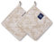 Encasa XO Presine da cucina | Porta utensili caldi in cotone | 21 cm | Resistente al calore imbottito con passante per appenderlo | per cucinare e cuocere | Set da 2 | Beige