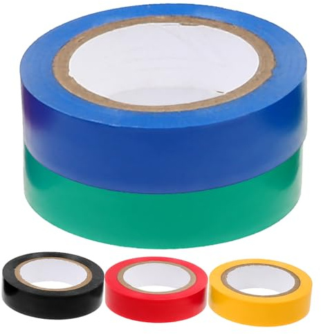 OKUMEYR 5rollos Cinta Aislante De Colores Para Cables y Uso Interior Surtido De Cintas Al Agua Fuego