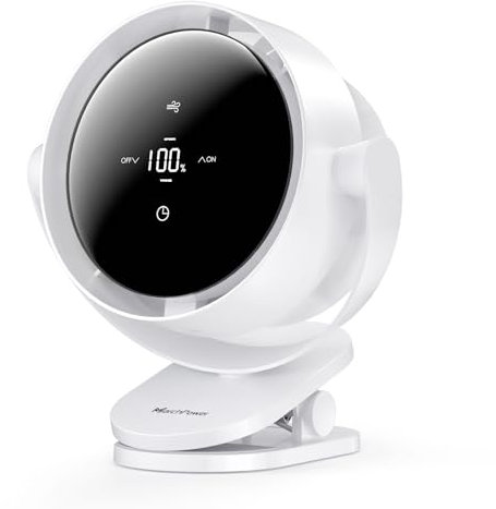 Marchpower Tischventilator leise Akku Ventilator Wiederaufladbarer,360°Drehung Clip Tischventilator mit Timing-Funktion USB C Ventilator für Zuhause, Büro, Outdoor, Reisen (Ø14CM)