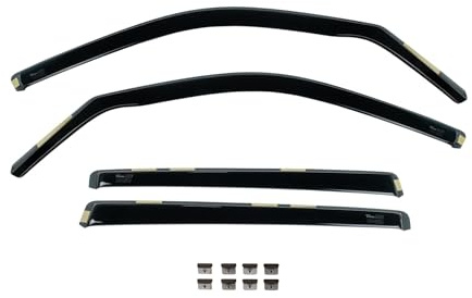 Team HEKO Wind Deflectors for Isuzu D-Max 2020+ Front and Rear Set of Window Deflectors, Accessories Smoked UV & Scratch Resistant Acrylic In-Channel Fitting Air Ventilation & Rain Protection