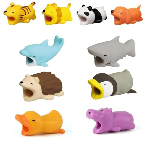 YAZWUR Lot de 10 Protecteurs de Câbles en Silicone pour Téléphones Mobiles, Protection Anti-Casse, Pliure et Rupture pour Animaux, Compatible avec la Plupart des Câbles de Charge et Données
