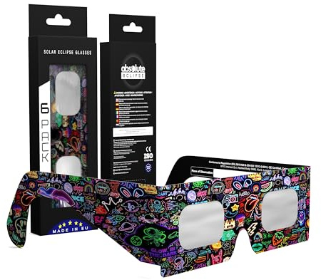 Absolute Eclipse Sonnenfinsternis Brille 2026 zum Sehen der Sonnenfinsternis - ISO 12312-2 CE Zertifiziert - 12. August 2026 - Erwachsene Kinder - EU Hersteller Anerkannt AAS - 55+ Designs