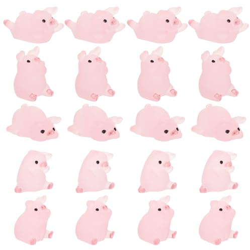 MUSISALY 30stücke Mini Harz Schweinefiguren Winzige Tierstatuen aus Kunstharz Miniatur-Garten-Dekorationen Mini-tierfiguren für Balkon Zufälliger Stil
