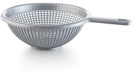 YBM HOME 8.5 Inch Deep Plastic Strainer Colander with Long Handle – Made of Food Safe BPA-Free Plastic - Durable and Dishwasher Safe - Use for Pasta, Noodles, Spaghetti, Vegetables and More (1, Gray)
