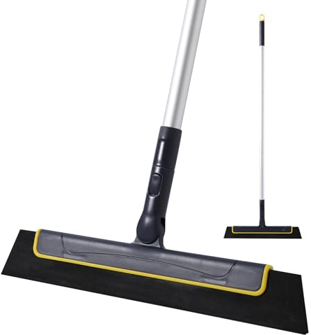 Yocada Floor Squeegee 51in Broom Perfect for Shower Bathroom Kitchen Home Tile Pet Hair Fur Floor Marble Glass Window Water Foam Cleaning Long Adjustable Removable Handle Anti-Static Household