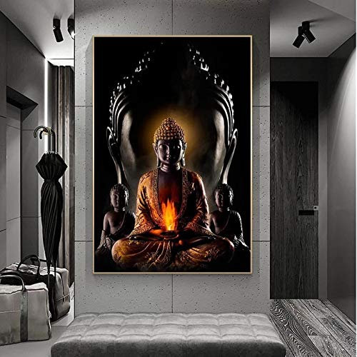 Leinwanddrucke Gott Buddha Wandkunst Buddha Leinwandbilder Gemälde an der Wand Leinwandbilder Buddhismus Poster Wanddekoration 40x55cm (16 x22) Ungerahmt