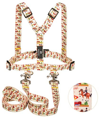 WAGOMA® Pferdeleine Kinder (Creme) - Fördert Bewegung und Fantasie - Pferdegeschirr für Kinder zum Spielen - mit extra Langer Leine - Pferdeleine zum Spielen, Pferdegeschirr