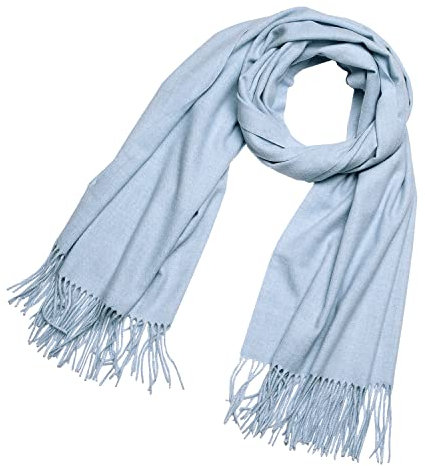 DonDon Schal Damen Winter Wollschal Winterschal groß und flauschig 200 x 70 cm - Hellblau