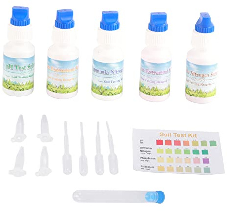 Solution Liquide de Test de Sol, Kit de Test de Sol de Mesure du PH Azote Phosphore Potassium, Analyse Précise des Nutriments et du PH avec des Recommandations Adaptées aux Besoins de Votre Plante de