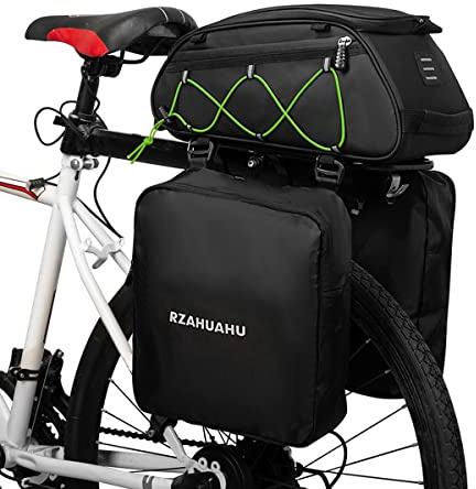 borsa termica per bici,YIWENG Borsa portapacchi per bici 3 in 1 Borsa per bagagliaio Borsa per sedile posteriore per bicicletta impermeabile Borsa termica con 2 borse per appendere laterali Borsa per