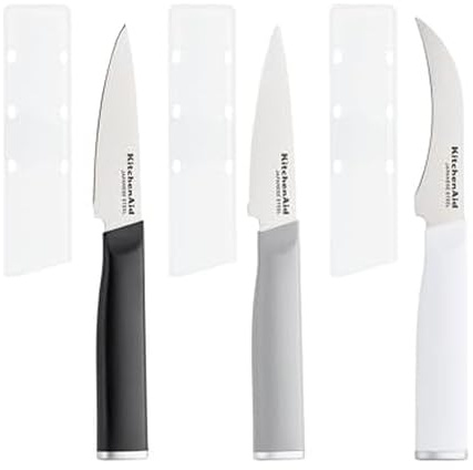 KitchenAid Paring Knife Set, Stainless Steel Kitchen Knife Set, Razor-Sharp Blades, 3 Piece, Multicolor