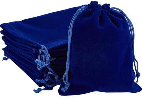 CREATCABIN 35 pz Sacchetti per Tarocchi in Velluto con Cordoncini Blu Custodia per Carte dei Tarocchi Porta Rune Grande Imballaggio per Tarocchi Gioielli in Cristallo Dadi Regali Halloween 15x12cm
