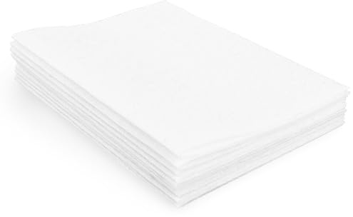 Jeffdad 10 Stück Filz zum Basteln Weiß, 20 x 30 cm Bastelfilz 1mm Dick Filzstoff zum Nähen Weicher Vliesstoff Stoff Filzplatten Filzstoff Basteln für Nähprojekte DIY Handarbeit(Weiß)