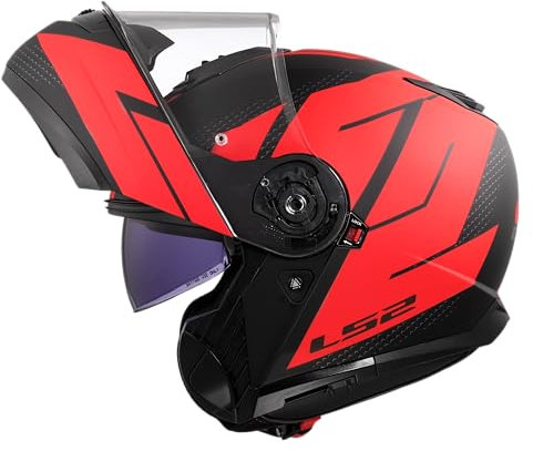 LS2, Casco Moto Modulare STROBE II CODE Matt Black Red, L