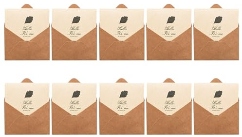 Mumuve Dankeskarten-Set mit Umschlägen, selbstklebende Aufkleber, Blanko, Karten, braune Papierumschläge für Kollegen, 10 Stück