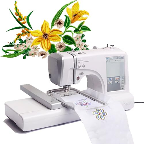 Dfdieratve Macchina da Ricamo, Macchina da Cucire Automatica, Macchina da Ricamo Digitale Computerizzata con 150 Disegni Incorporati, Area del Telaio 3,93 X 9,25, Porta USB, 10 Stili di Carattere