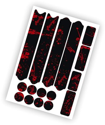 DualColorStampe Kit de 16 pegatinas para bicicleta, color negro y azul claro, pegatinas para protección y decoración de cuadro MTB, Mountain Bike, carreras, Fat Bike y E-Bike B0218