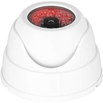 Qudinip Telecamera di Sicurezza a Cupola Simulata, Telecamera di Sorveglianza Falsa con Indicatore Luminoso a LED, per Uso Interno Ed Esterno di Negozi di Uffici Domestici
