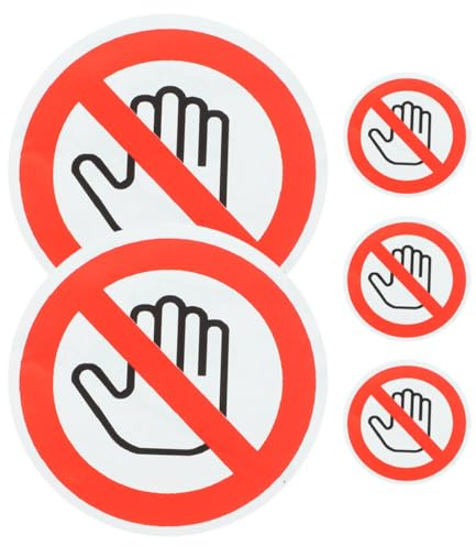 MAGICLULU Cartello di Divieto di Contatto Adesivo 5 Fogli Etichette di Sicurezza per Segnale di Avvertimento Non Toccare in Fabbrica e Cantieri Adesione Duratura