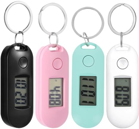CVUTOVO 4 St Mini Digital Klocka med LED Display Bärbar Nyckelring och Fickur för Studenter för Studiebord och Tysta Examensmiljöer